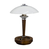 Art deco wood and glass table lamp, 1930s