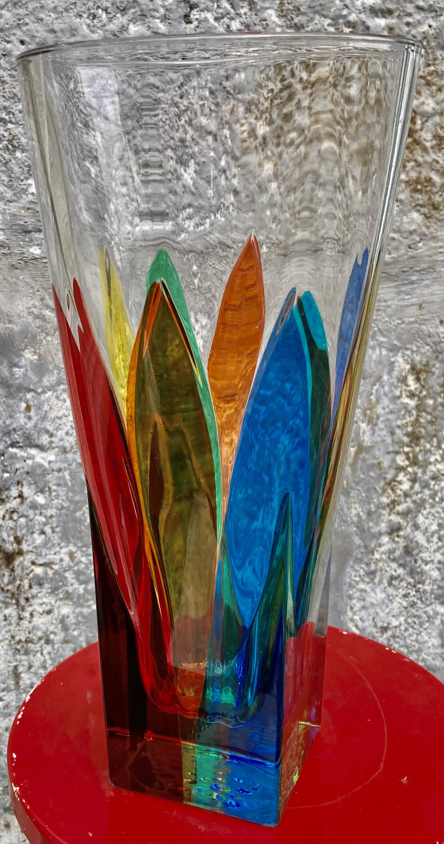 Multicolor vase signed cc zecchin - size xxl