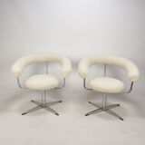 Set of 2 round armchairs, 1970's