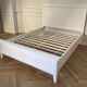 White double bed in contemporary wood, 160x200 cm