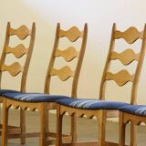 Chaises de salle à manger en chêne brutaliste danois des années 1960 dans le style de Kjærnulf