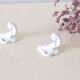 Duo of patères / white cast iron hooks, vintage, brass