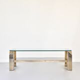 23kt Gold Plated Midcentury Coffee Table By Belgo Chrome. Vintage / Modern