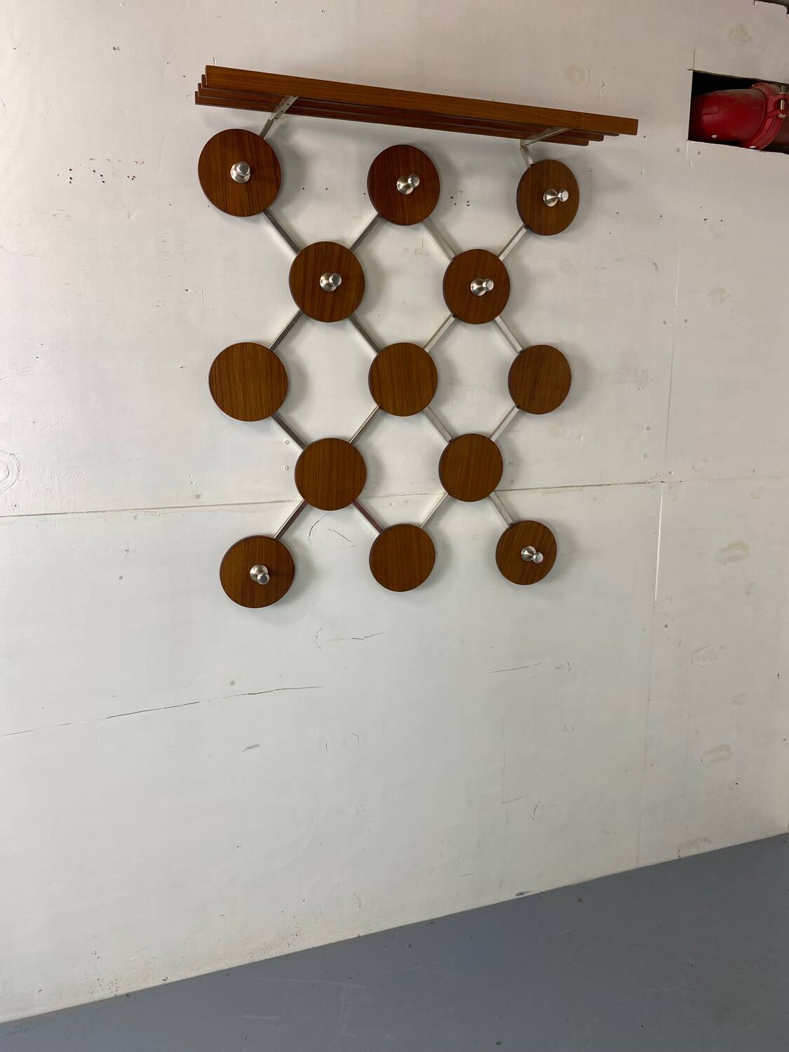 Vintage, Scandinavian Mid-Century Teak and Metal Coat Rack, 1960s