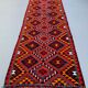 Old turkish kilim runner 345x90 cm, vintage kelim rug, long and narrow