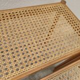Set of 3 vintage cane nesting coffee tables