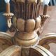 Antique chandelier in carved wood, 6 light arms and gilded with fine gold.