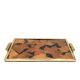 Hollywood regency brass and leaves resin tray, Montagnani Firenze Italy 1970s