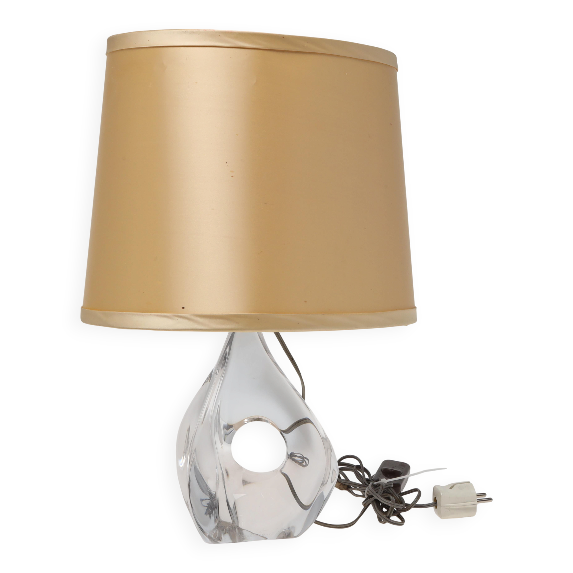 Lampe de table daum en cristal, france, 1960. signé daum