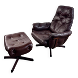 Leather armchair and ottoman by GÖTE MÖBLER Sweden 1960