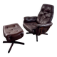 Leather armchair and ottoman by GÖTE MÖBLER Sweden 1960