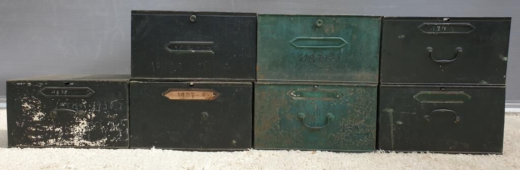 Lot 7 metal cartonniers 1920 André Labbé