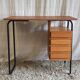 Bureau moderniste en métal et bois - années 60/70
