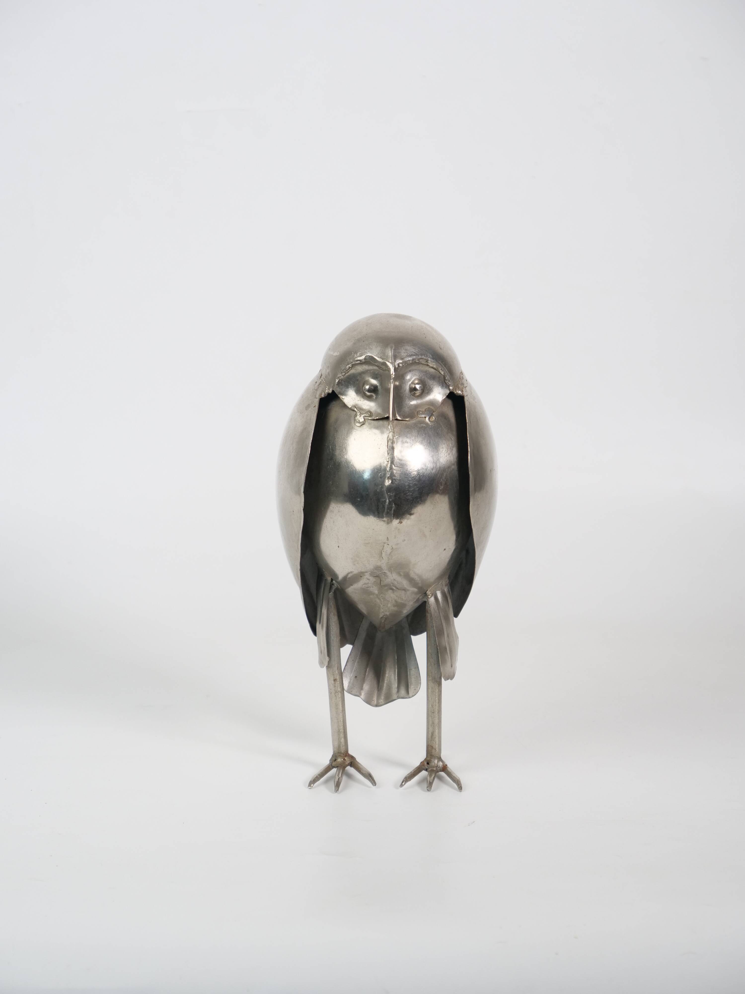 Brutalist sculpture decorative owl folk art