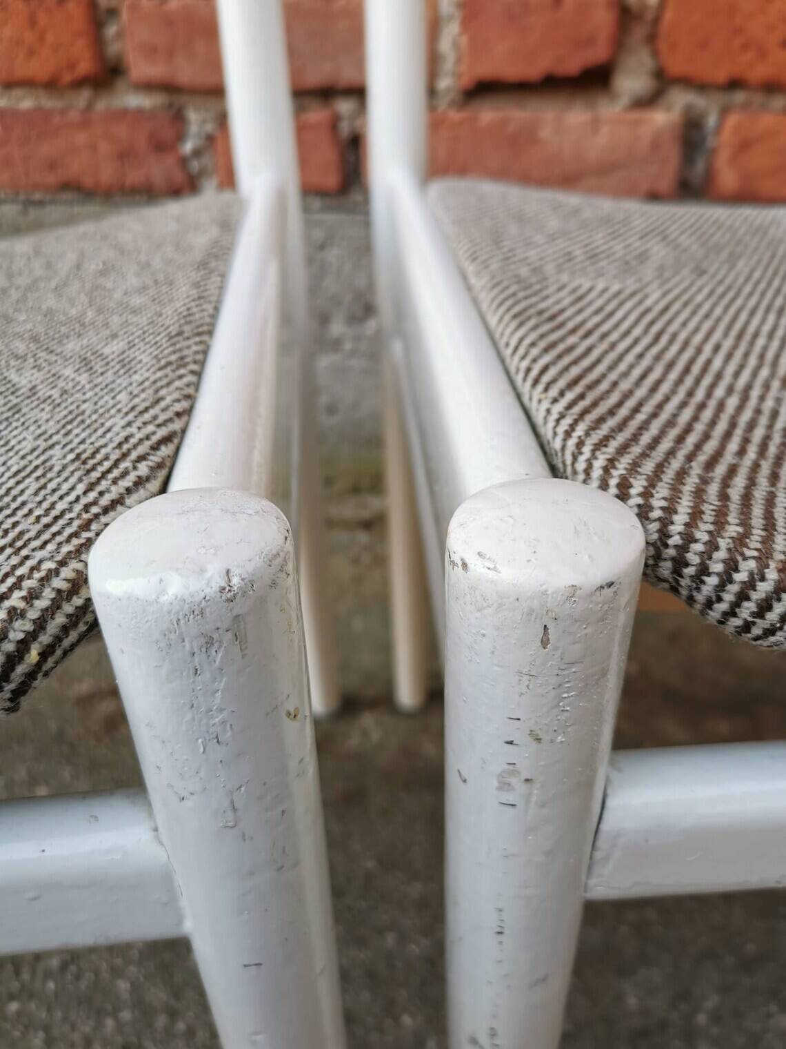 Ensemble de 3 chaises vintage stol kamnik en bois blanc : design scandinave des années 1970