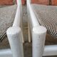 Set of 3 vintage stol kamnik white wooden chair: 1970s scandinavian design