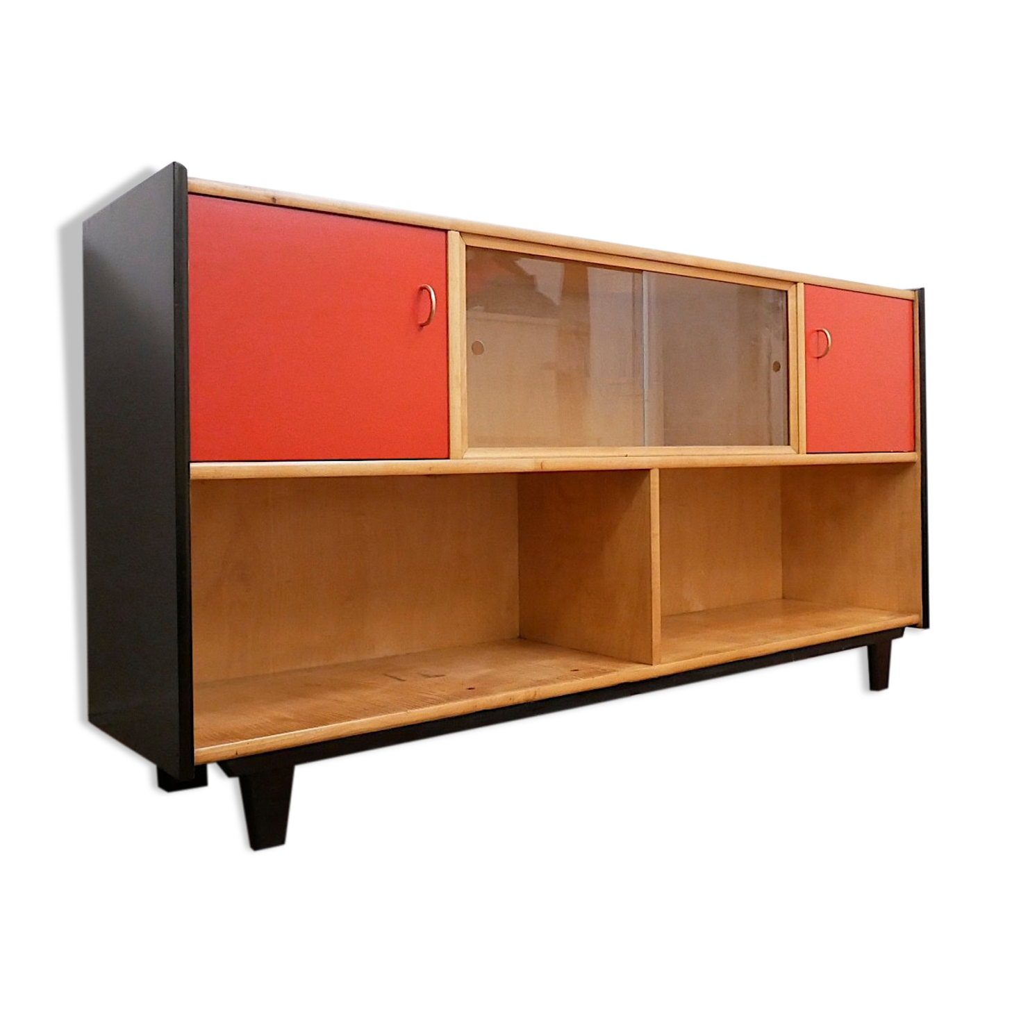 Habs WK MÖBEL wooden bookcase, 1950 s