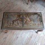 Table basse en verre églomisé
