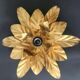 Hollywood Regency Florentine Flower-Shaped Gilt Flush Mount Hans Kögl Italy