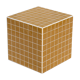 Mustard yellow cube side table 33x33 cm