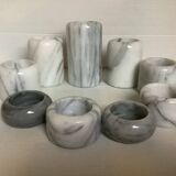 Nine marble candle holders