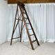 Large wooden painter's step ladder, patinated, 20th century