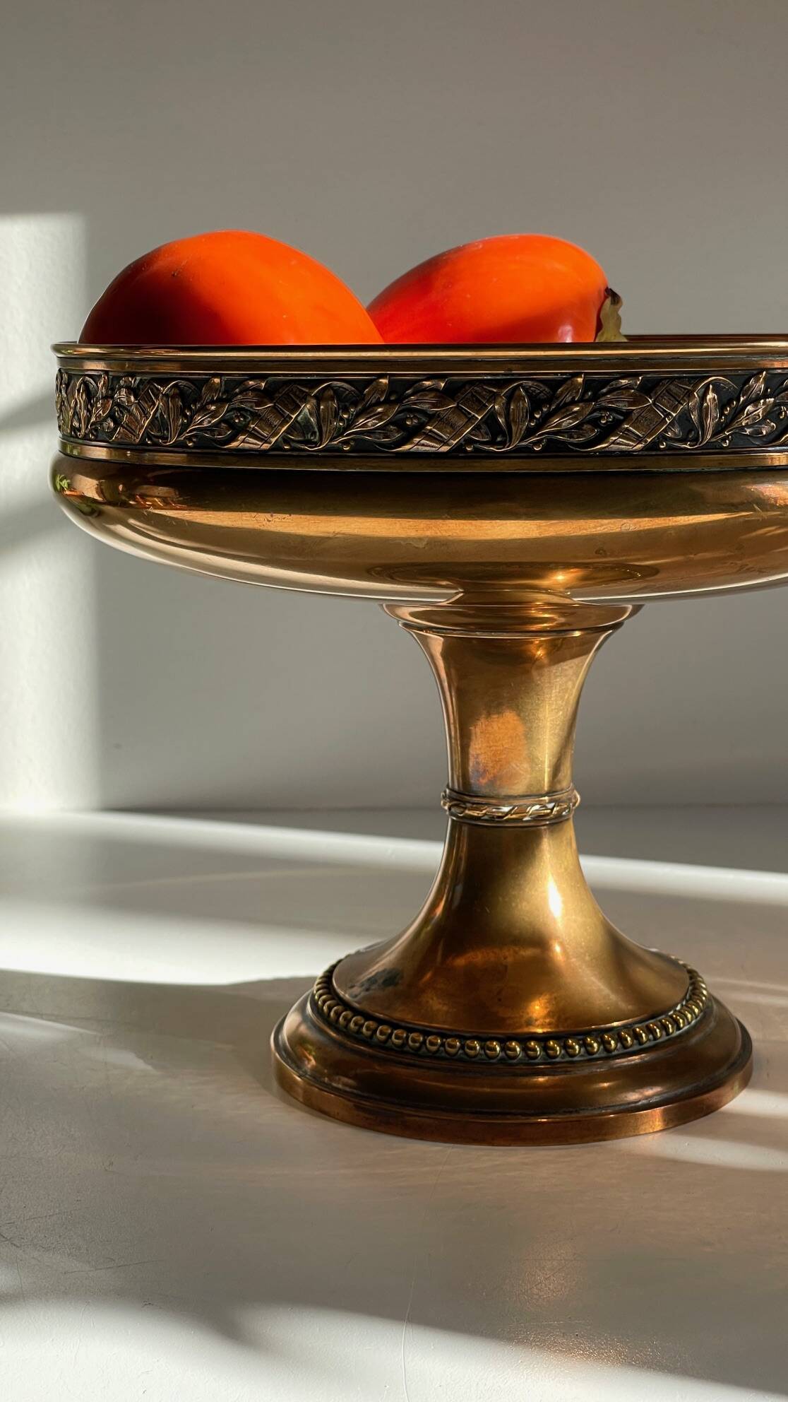 Silver Bronze Metal Fruit Bowl