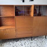 Teak veneer bookcase
