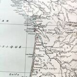 Carte de la France vintage de 1950