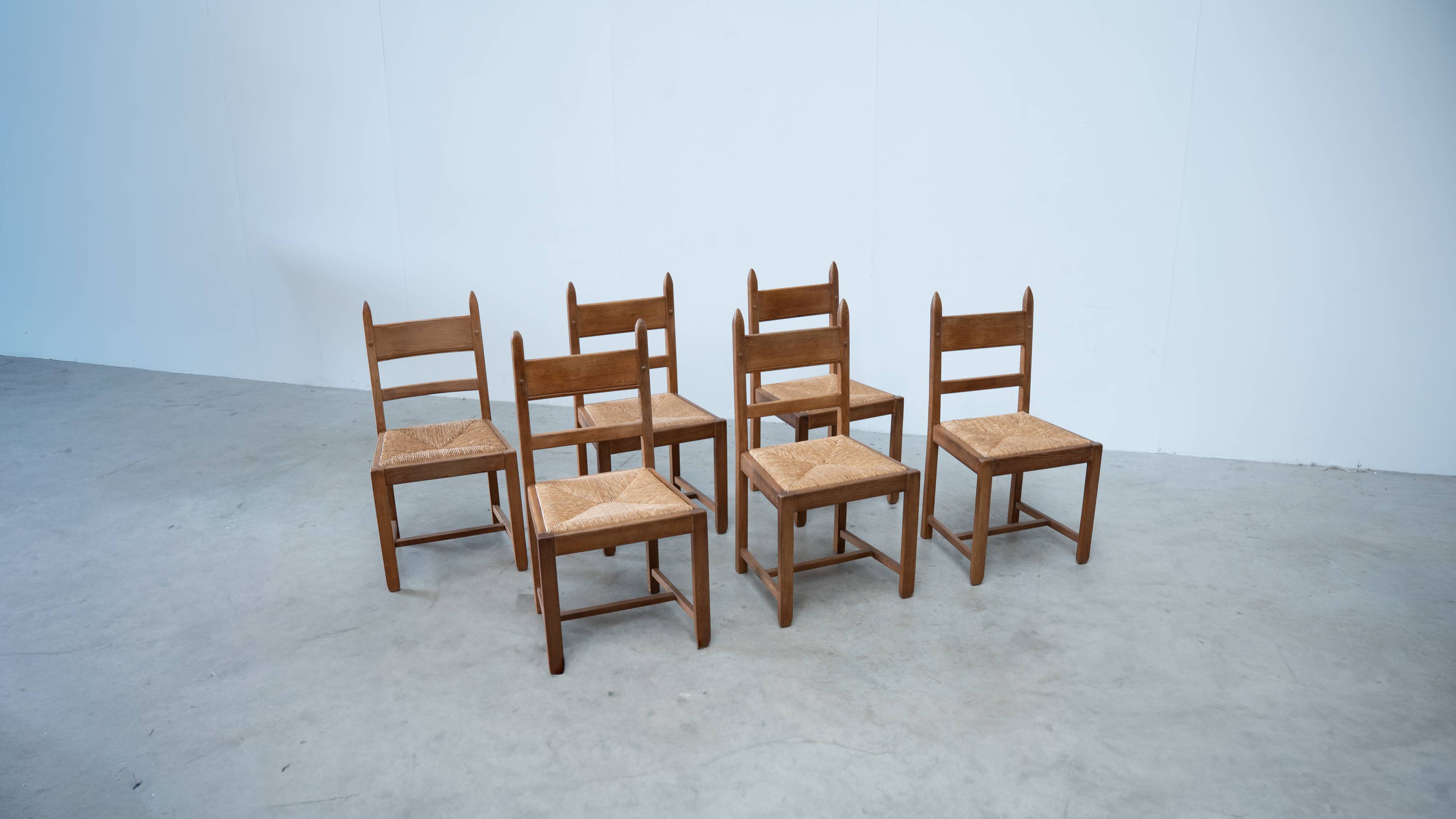 Set of six French dining chairs