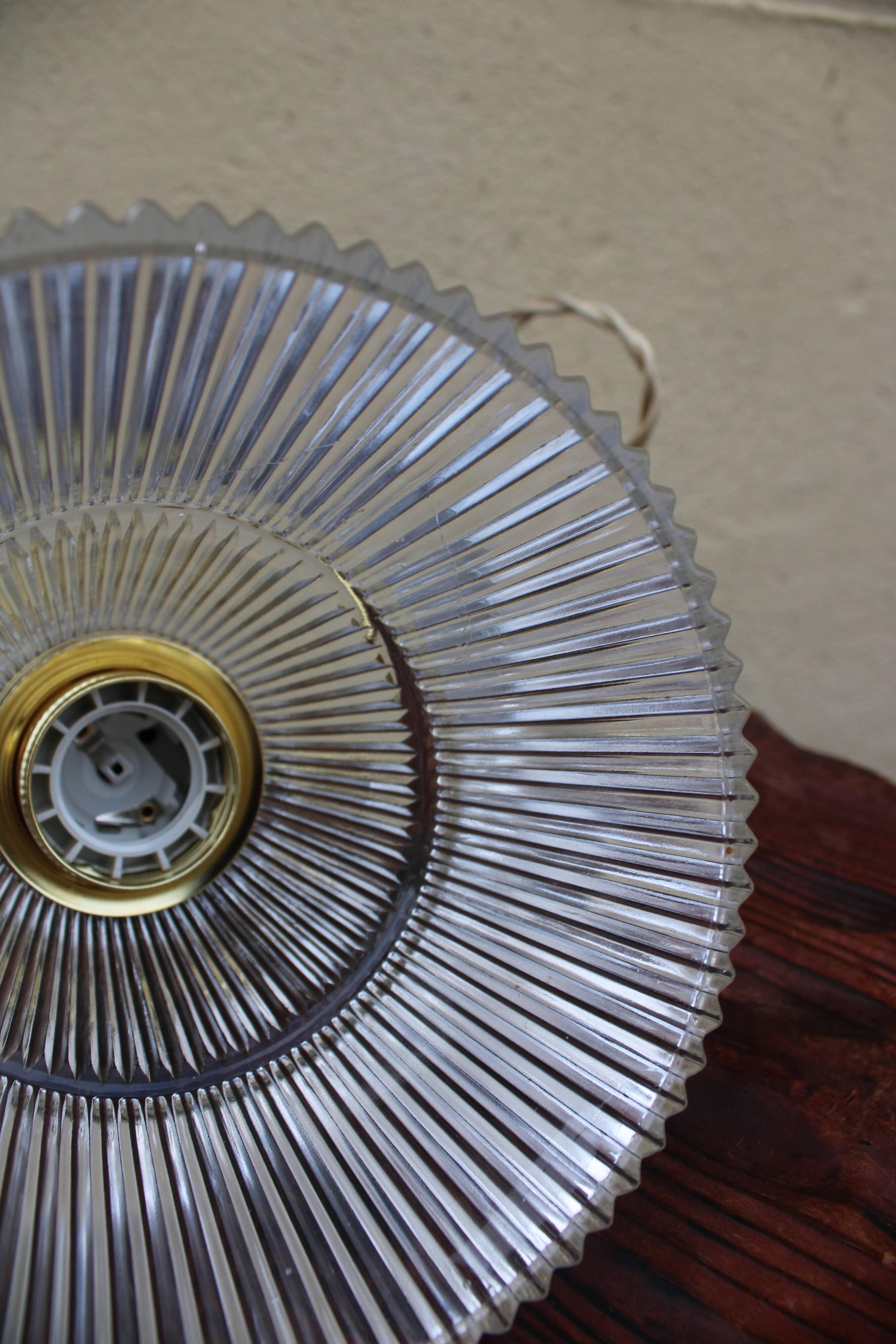 Brass and streaked glass sconce