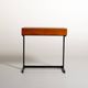 Teak writing desk with black metal structure, European production, 1960s