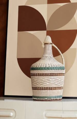 Vintage Scoubidou bottle 41 cm