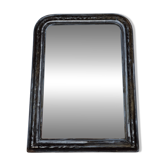 Large Louis-Philippe silvered mirror with engraved floral decoration, 19th century, 96 x 61 cm.