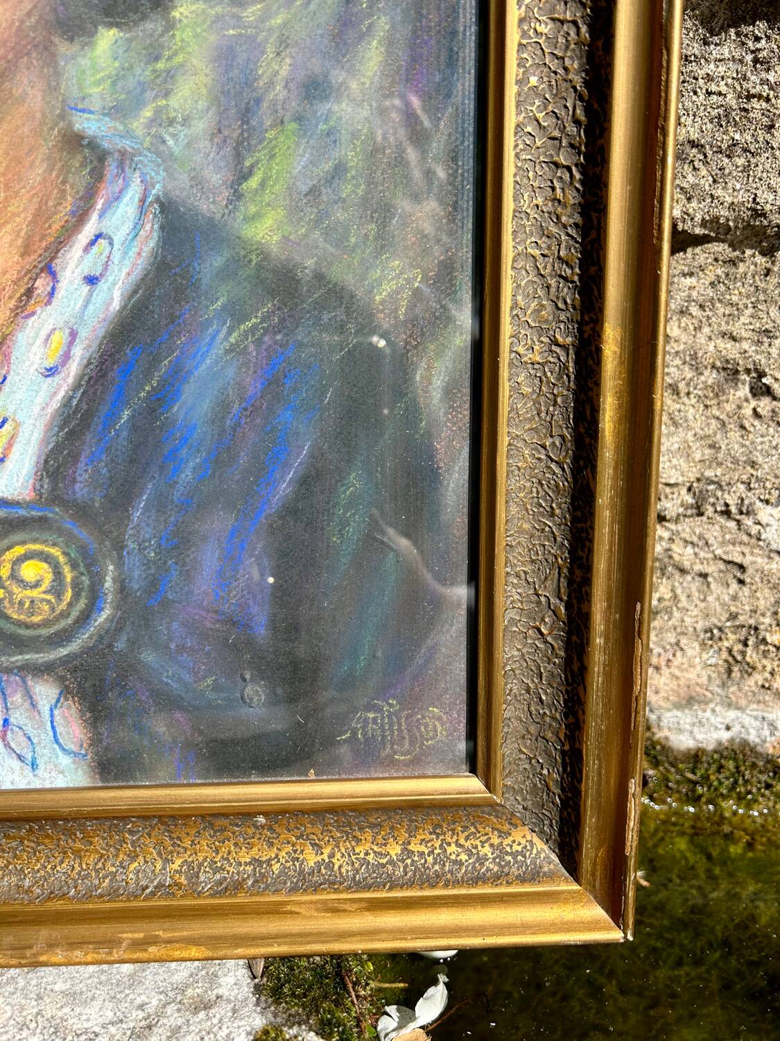 Pastel portrait painting