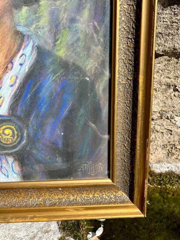 Tableau portrait à la pastel