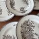 6 ironstone sepia plates | Grand Depot of Porcelains & Earthenware