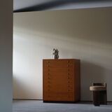 Oregon Pine Chest of Drawers with Brass Handles, 1970s
