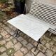 Bistro table in grey marble and black cast iron 100 x 60 cm