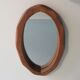 Brutalist mirror in solid oak, hand carved, Belgium 1970