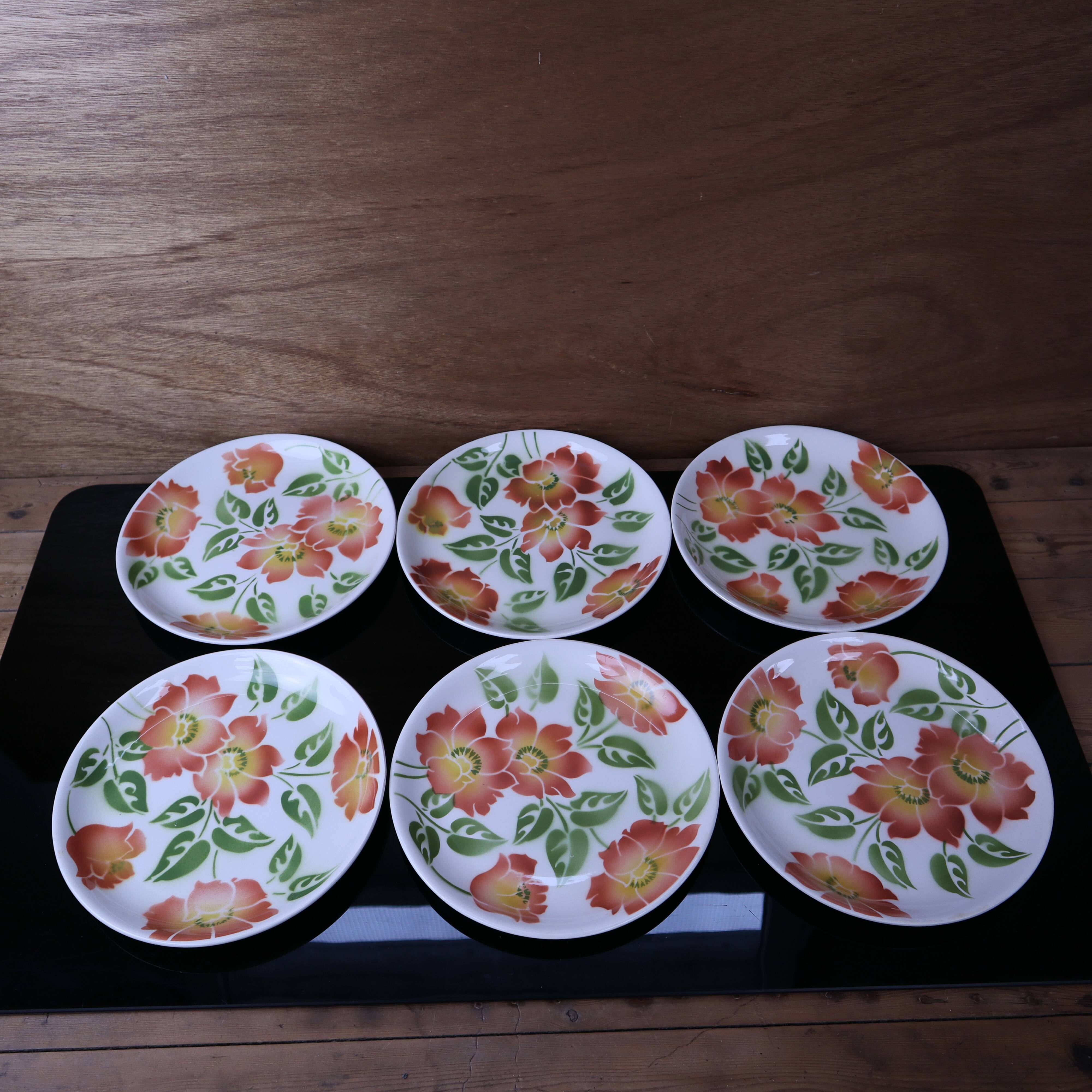 Set of 6 flat plates Moulin des Loups "Ontario"