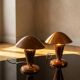 Table lamps, mid-century copper mushroom shape, Vladimír Havel Kovona 1960s