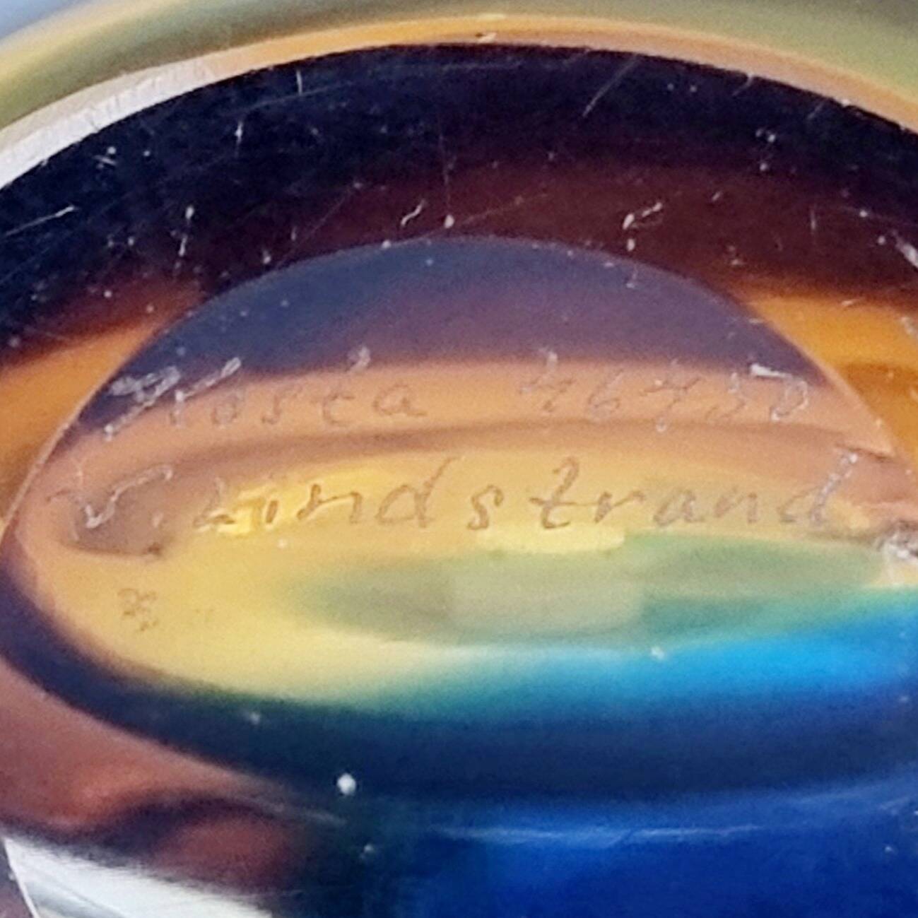 Vase en verre artistique du milieu du siècle par Vicke Lindstrand pour Kosta, Suède, années 1960.