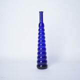 Soliflore en verre bleu
