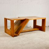 Asymmetrical solid elm coffee table Maison Regain