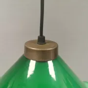 Small hanging lamp with double-layered glass, brass top, 1980s Denmark