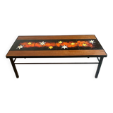 Table basse en teck et pierre de lave