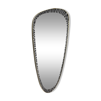 1960s Mirror with black docoration and gold color edging