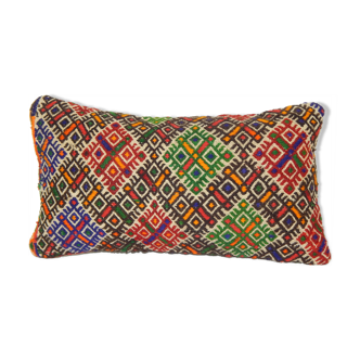 Hand-woven geometric lumbar cushion cover ak237