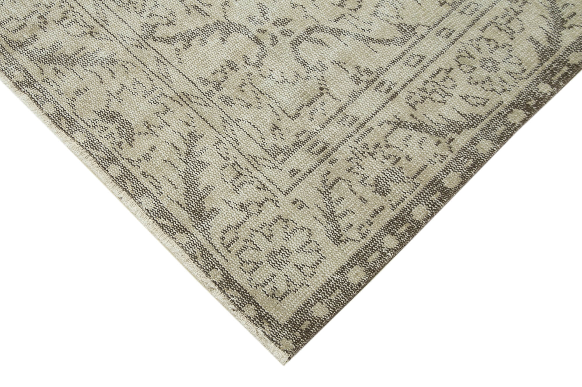 Handmade vintage oriental beige rug 169 cm x 291 cm